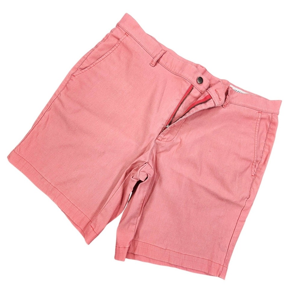 Mizzen+Main Men's 36 Cane Collection Performance Chino Shorts Salmon Pink USA